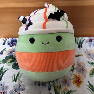Halloween Squishmallow 8" Donella Milkshake Latte Coffee Drink Cup Bat Plush Toy